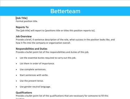 Free Job Description Template - Fast, Simple Copy + Paste