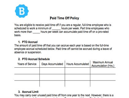 Paid Time Off Policy [Free Sample Download]