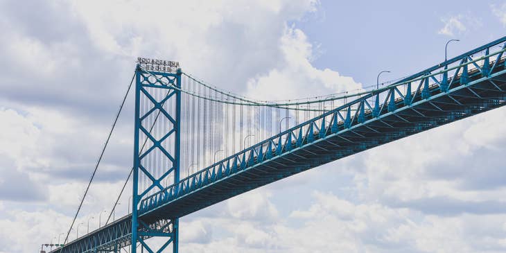 The Ambassador Bridge in Windsor, Ontario.