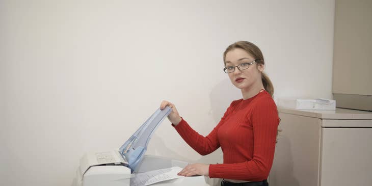 Document Controller photocopying some files