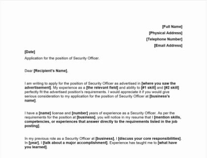 application letter for a security job in kenya