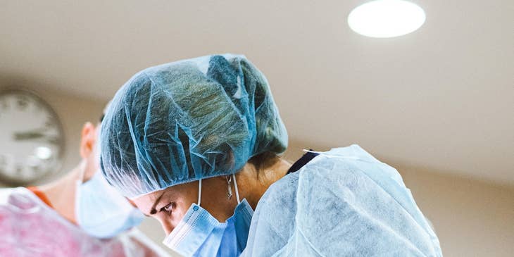Vascular Surgeon performs surgery to repair injured blood vessels of the patient