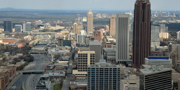 A view over the city of Atlanta, Georgia.