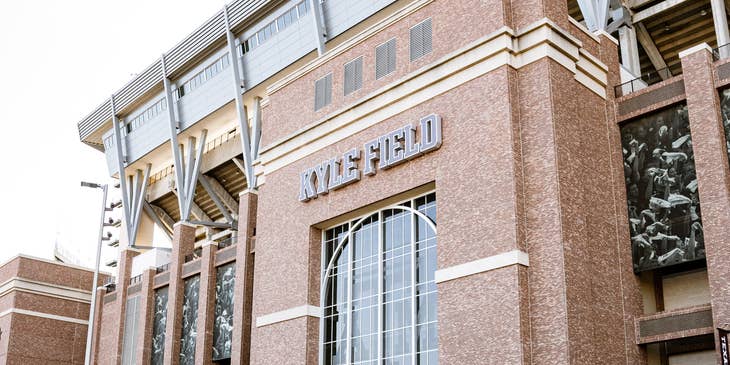 The exterior of Kyle Field in College Station, Texas.