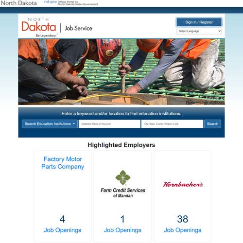 North Dakota Job Service Website