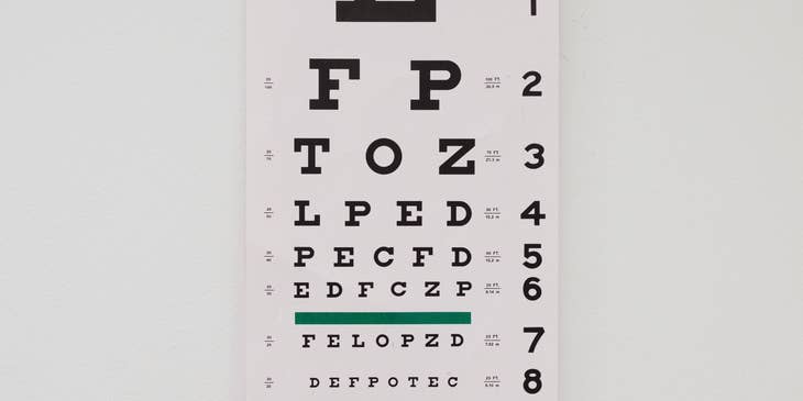 Focus check chart used by optometrists.