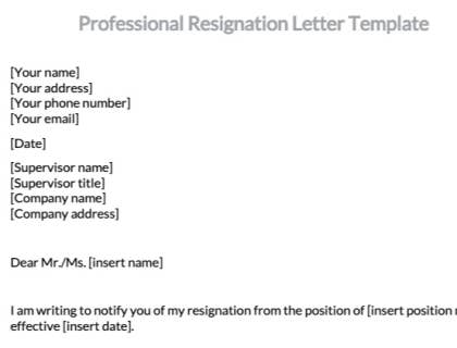 simple resignation letter format in word