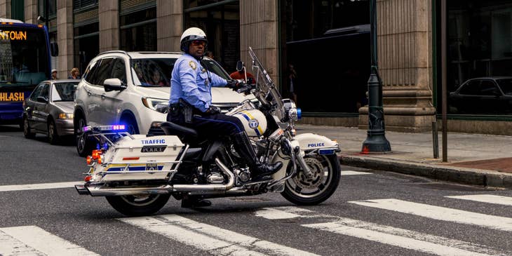 Code Enforcement Officer on patrol and monitoring the traffic situation on one of the major roads