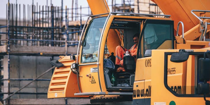 Crane Operator takes a quick break.