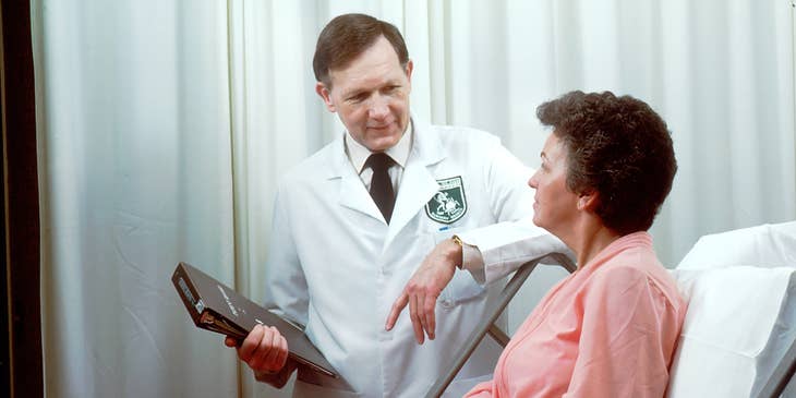 Doctor explaining prescribed treatments to the patient.