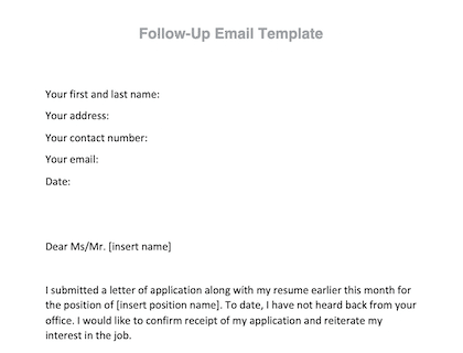 job application follow up email