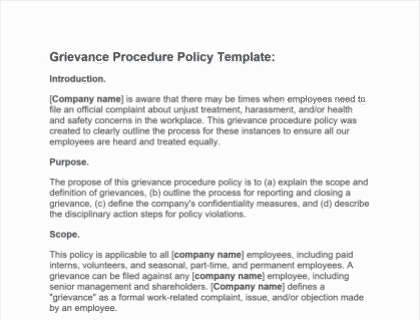 Grievance Procedure Policy