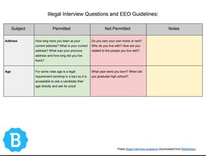 Illegal Interview Questions - What Not To Ask Candidates