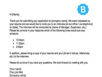 typo in email to interviewer