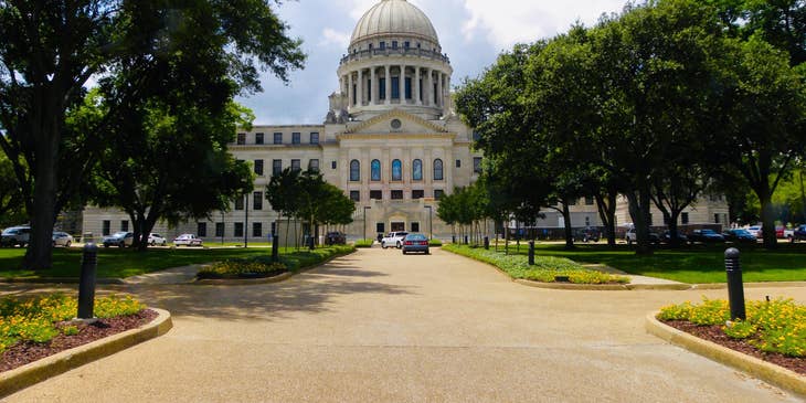 View of Mississippi State Capitol Building in Jackson.