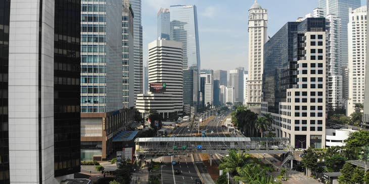 View of Jakarta skyscrapers.