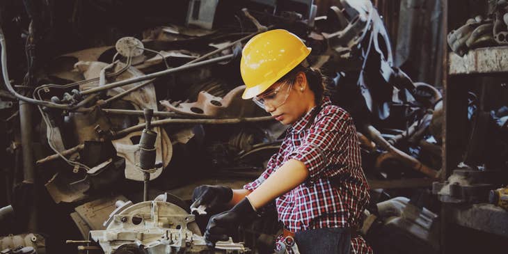 Mechanical technician working on a piece of machinery