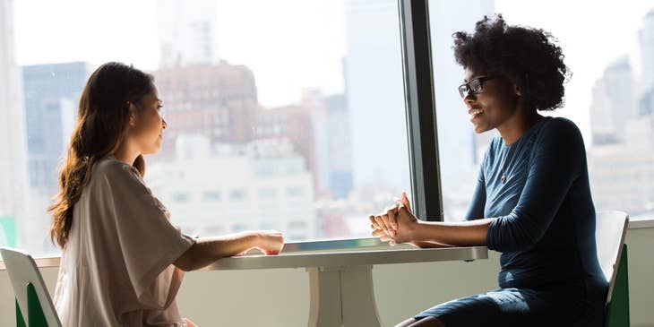 Property manager in the middle of interviewing a new tenant