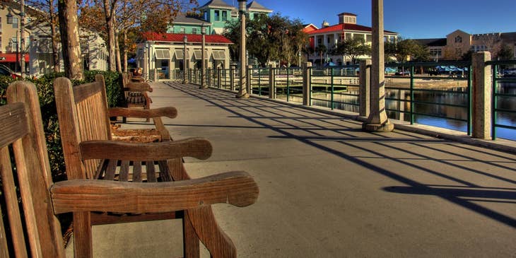 Riverside, Florida  Building and park benches