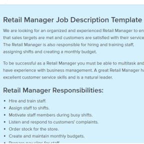 How To Find A Retail Manager   Use A Retail Manager Job Description Template To Make It Easier 288x288 20201120 