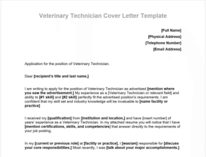 Veterinary Technician Cover Letter   Veterinary Technician Cover Letter Template 420x320 20201217 