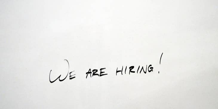 A we are hiring sign.