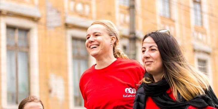 Youth support workers participating in a community event for the youth